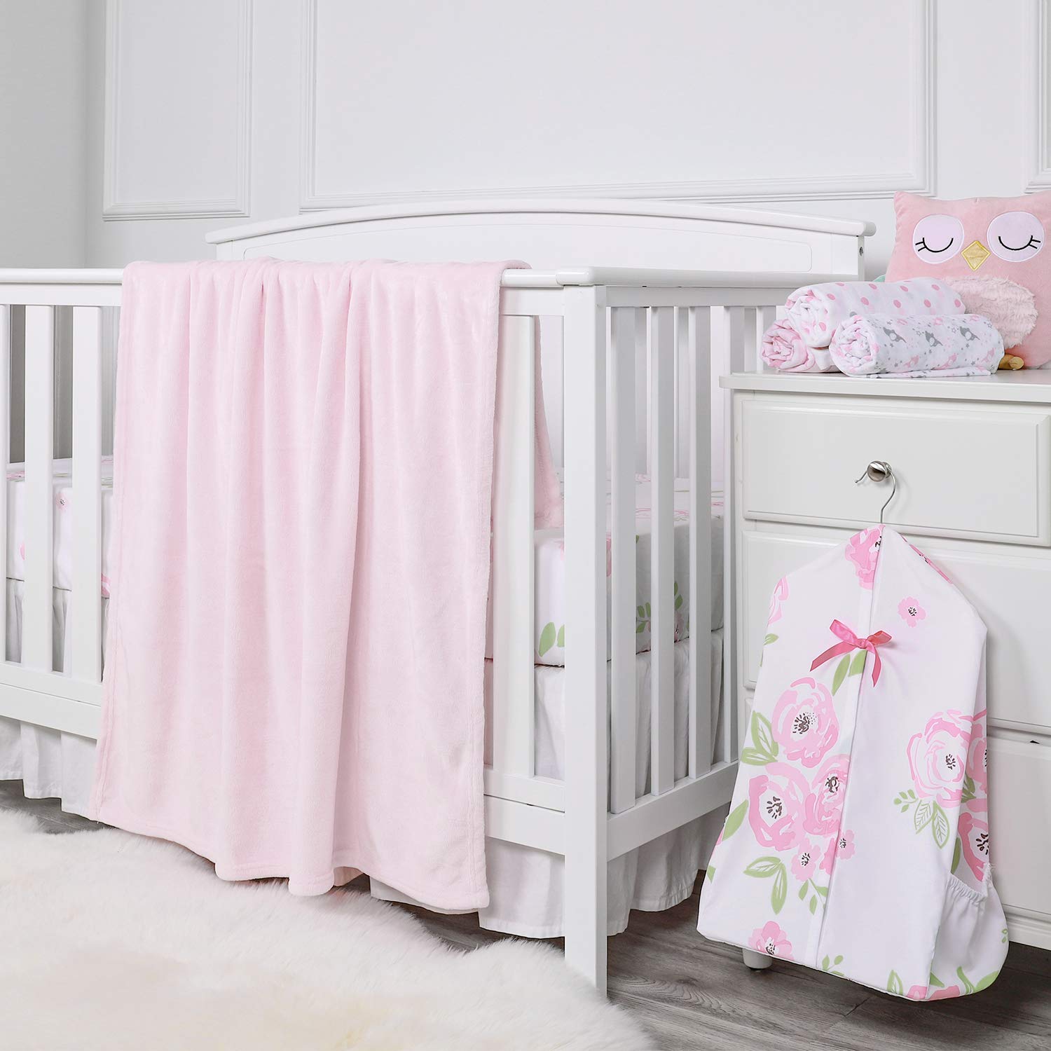 TILLYOU Toddler Flannel Blanket - Cozy Lightweight Baby Blanket for Crib & Stroller | 40x50 Inches, Pink