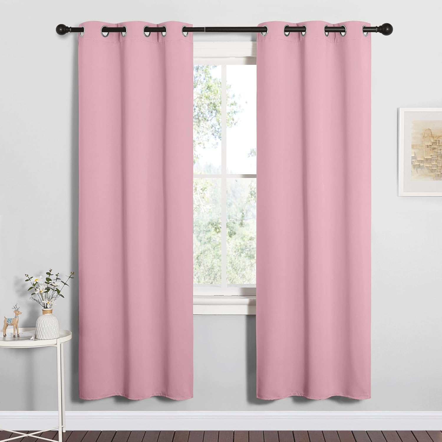 NICETOWN Blackout Curtain Panels - Thermal Insulated Grommet Drapes | Crystal Pink, 34x72 Inches, 1 Pair