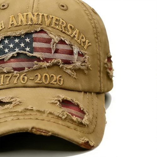 250 Anniversary USA Hat - Ripped Denim Baseball Cap for Men & Women | 250th Celebration Gear