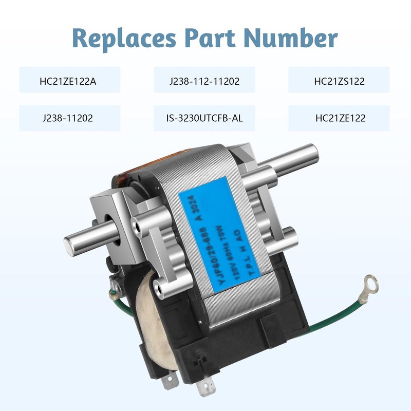 HC21ZE122A Draft Inducer Blower Motor 120V Compatible with Carrier, Bryant, and Payne Furnaces, Replaces HC21ZS122 J238-112-11202 J238-11202 AT Exhaust Venter Motor for Jakel Furnace