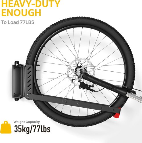 monTEK Swivel Bike Wall Mount - Easy Load & Unload Bike Hanger | Space-Saving Garage Rack, 4 Pack, Holds Up to 77 lbs