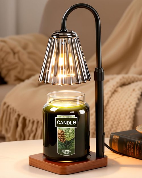 Marycele Black Candle Warmer Lamp - Adjustable Height with Timer & Dimmer | Perfect Gift for Mom & Sister