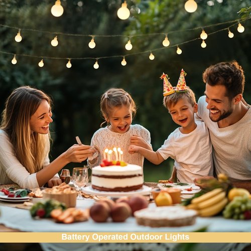 JMEXSUSS Battery Operated Christmas Lights - 100 LED Waterproof String Lights | 33ft Warm White with Remote Timer