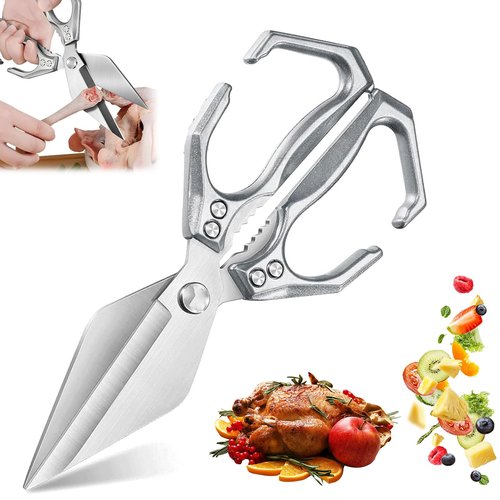 Kitchen Scissors, Multifunctional Heavy-Duty Kitchen Shears, Poultry Shears with Ergonomic Handle High-Carbon Steel for Chicken, Meat, Seafood, Bone Cutting