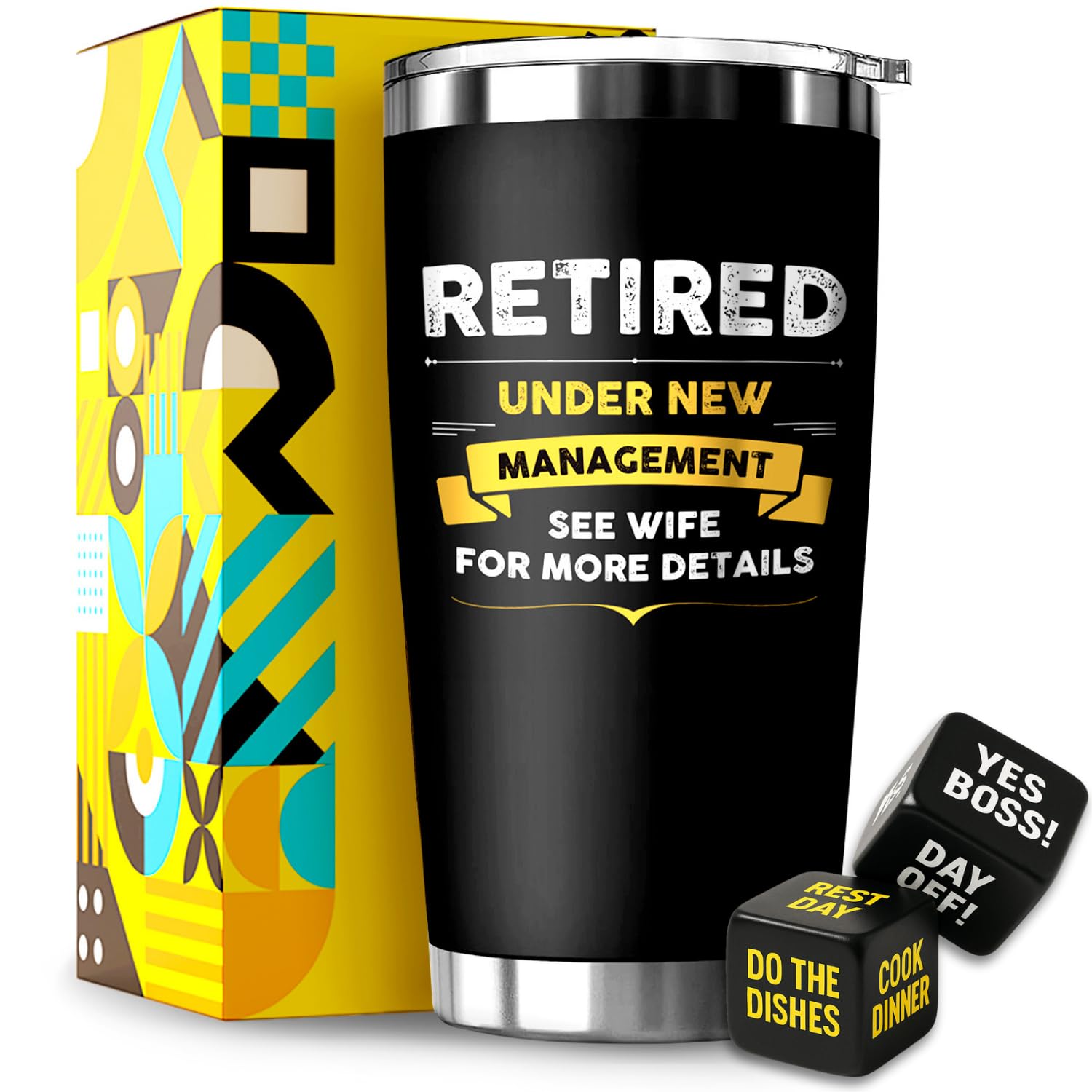 sourbear Retirement Gifts for Men 2026 with Premium Design Gift Box, Keeps Drinks Hot or Cold - Great for Retirement Party Decorations