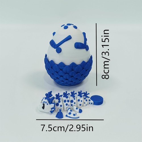 Enchanted 3D Egg - Handcrafted Collectible with Miniature Iceball Dragon & Egg | Fantasy Decor Gift