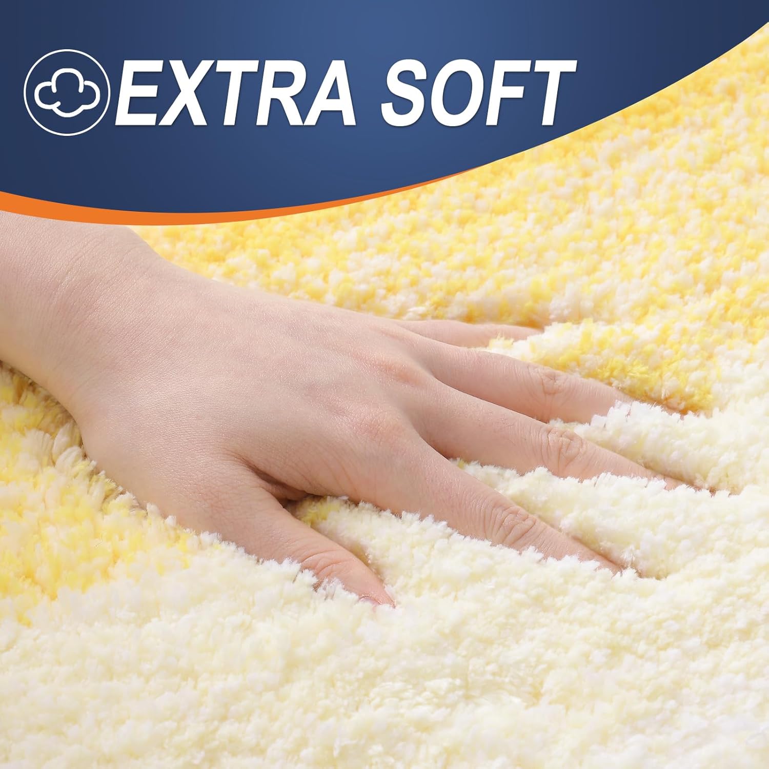 OLANLY Bathroom Rugs - Extra Soft Microfiber Mat 30x20 | Quick Dry, Machine Washable, Rubber Backing, Yellow