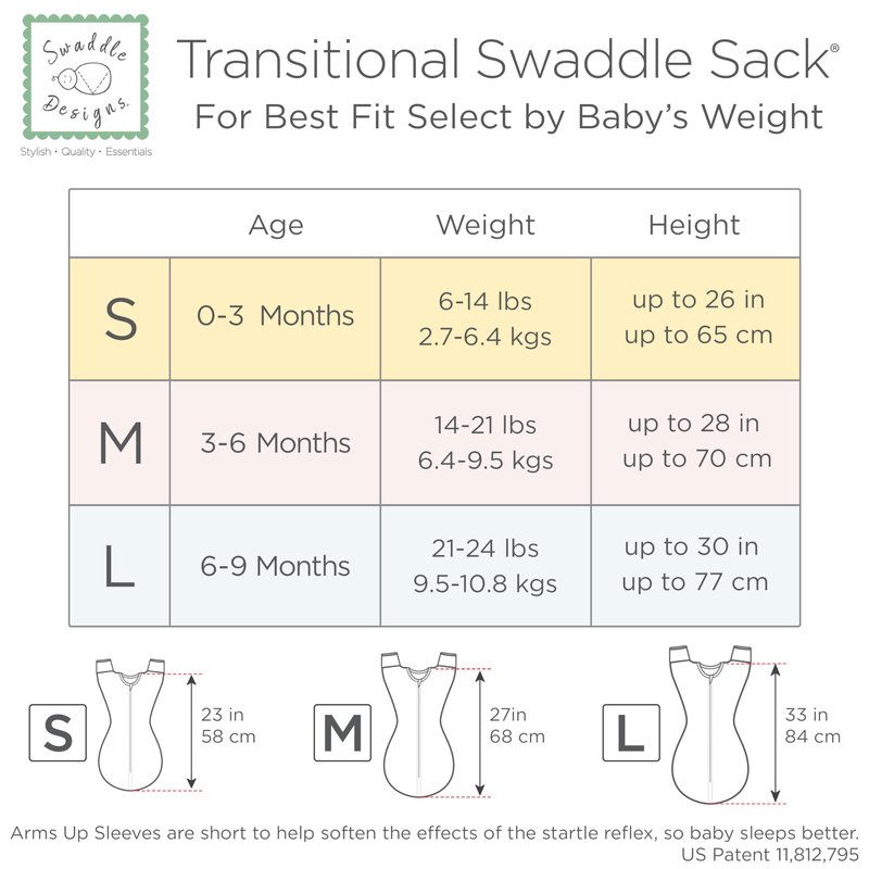 SwaddleDesigns Transitional Swaddle Sack, Arms Up Half-Length Sleeves & Mitten Cuffs, Swaddle for Newborn Transition to Baby Sleep Sack Wearable Blanket, 0-3 month, 6-14 lb, Heavenly Floral Pink