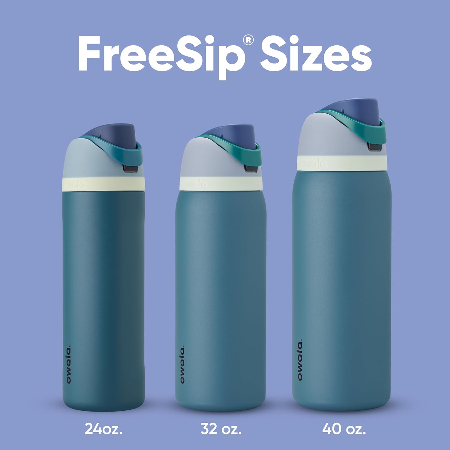 Owala FreeSip Insulated Stainless Steel Water Bottle - BPA-Free, 24 Oz, Denim - Perfect for Travel