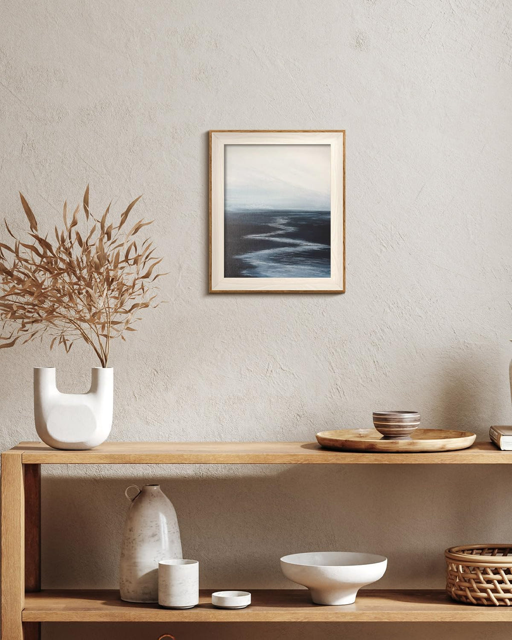 VIYYIEA Framed Wall Art - Abstract River Canvas Prints for Living Room | 12L x 10W Landscape Decor