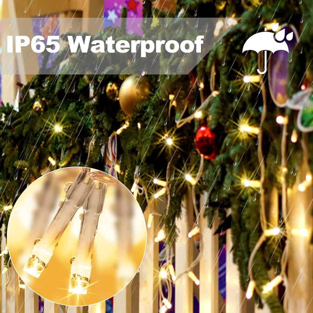 Skiennix 300 LED Curtain Lights - Connectable Fairy Lights with 8 Modes for Indoor/Outdoor Decor | Warm White