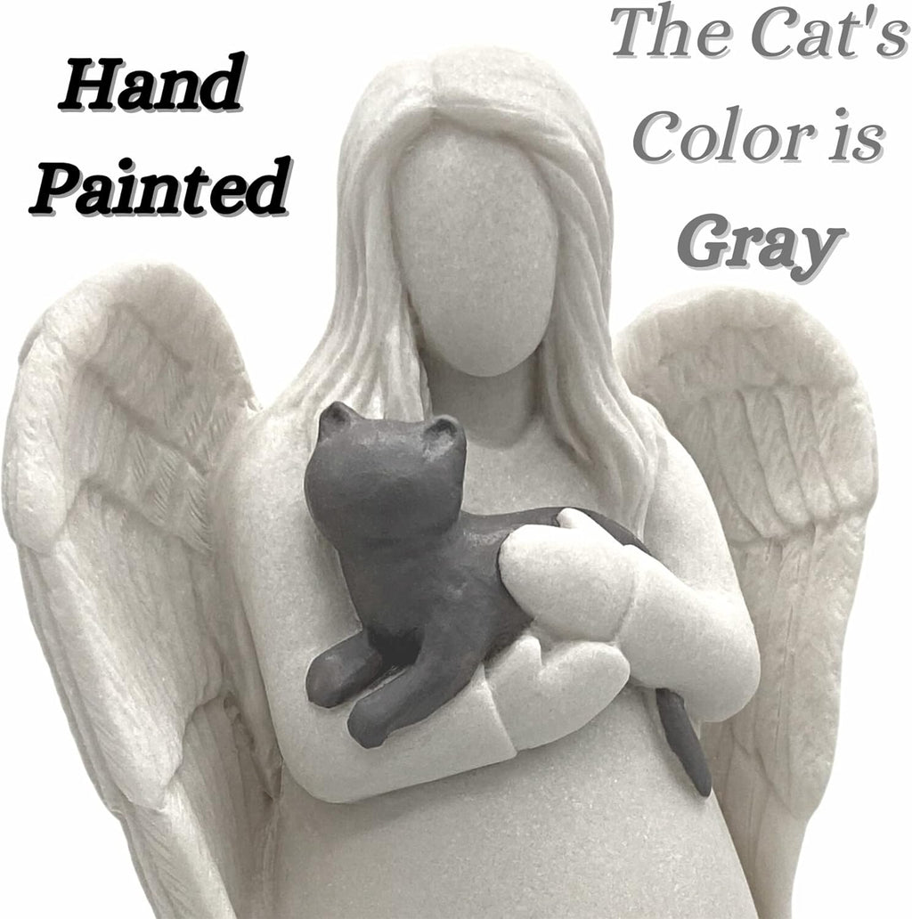 OakiWay Cat Memorial Gifts - Angel Candle Holder Figurine with Flickering LED Light | Sympathy Gifts for Cat Lovers