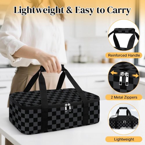 Coobiiya Insulated Casserole Carrier - Keeps Food Hot or Cold | Portable Tote for 9" x 13" Baking Dish