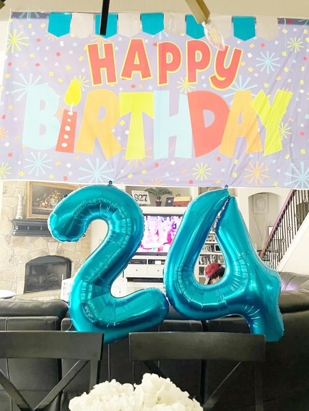 Skiennix Balloon Numbers - 40 Inch Light Blue Number Balloons for 5th Birthday & Wedding Decor