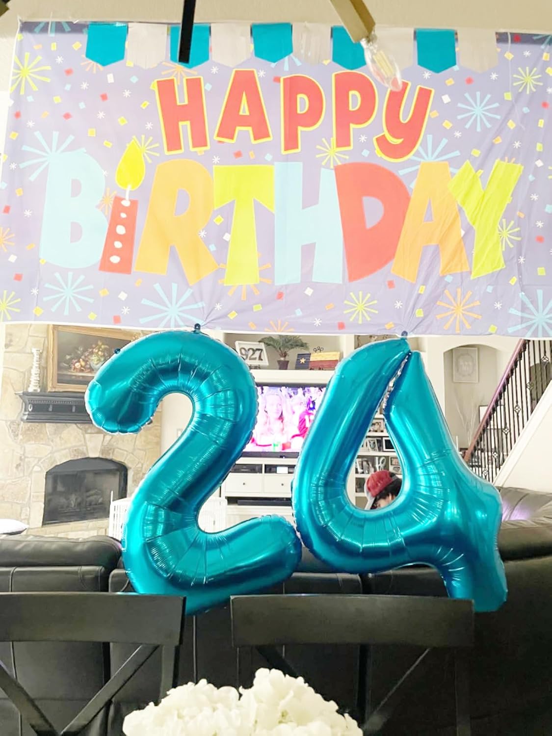 Skiennix Balloon Numbers - 40 Inch Light Blue Number Balloons for 5th Birthday & Wedding Decor