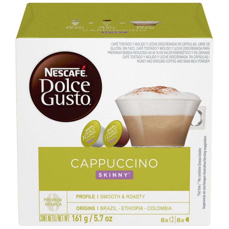 Nescafe Dolce Gusto Pods, Skinny Cappuccino, 16 capsules, Pack of 3