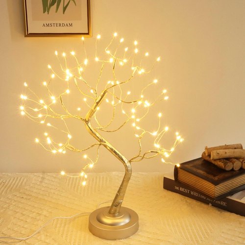 Fairy Light Tree | 108 LED Twinkle Lamp with Timer & 8 Lighting Modes | Warm White, Adjustable Branches