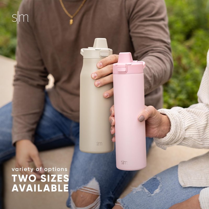 Simple Modern Filtered Water Bottle | Insulated Stainless-Steel Carbon Filter Travel Water Bottles | Reusable for Clean Drinking Water On The Go | 24oz, Almond Birch