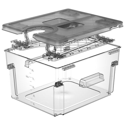 Sous Vide Container with Lid and Built-in Rack Double-Door Design 11.6 QT Sous Vide Containers Grey Sous Vide Pot for Most Sous Vide Machines