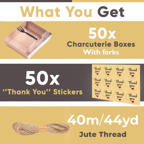 Leafiew 50 Pack Small Individual Charcuterie Boxes with Clear Lids and Forks - To Go Paper Mini Charcuterie Box, Disposable Food Containers, 5Inch Dessert Boxes for Cookie, Cake Slice, Strawberries