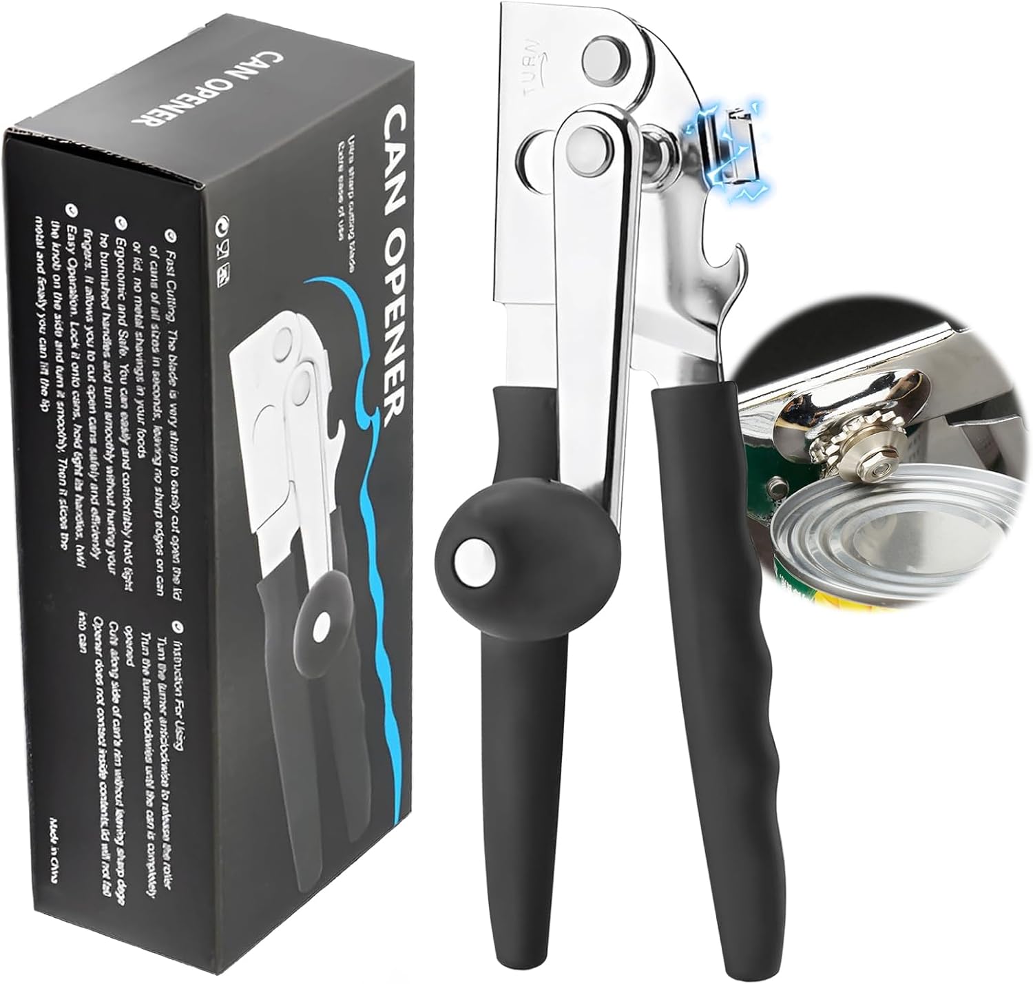 Regine Switzerland Heavy Duty Manual Can Opener - Smooth Edge Design for Easy Use in Kitchen