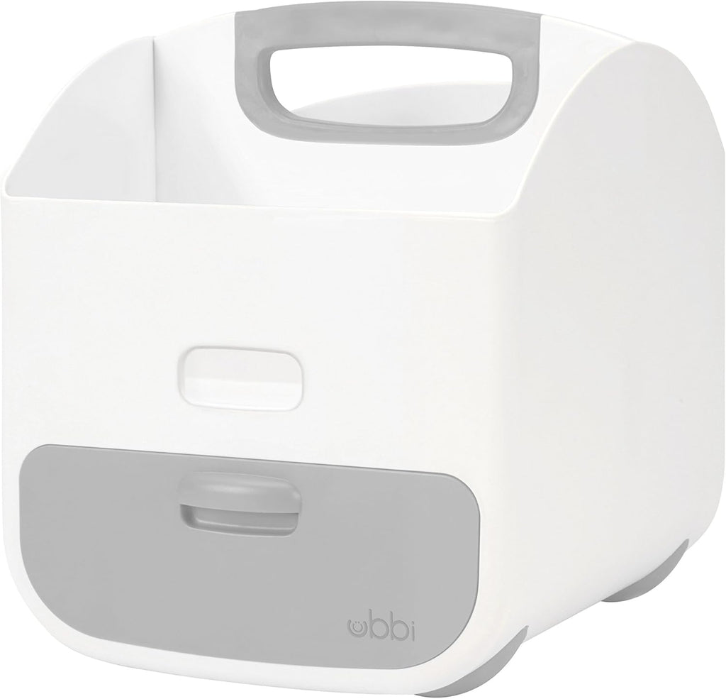 Ubbi Portable Diaper Changing Station - Diaper Storage Caddy Organizer with Folding Mat | Gray
