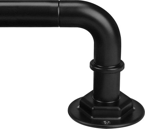 Byondeth Curtain Rods - Adjustable Blackout Wrap Around | 16-45 Inches, 1 Inch Diameter, Black