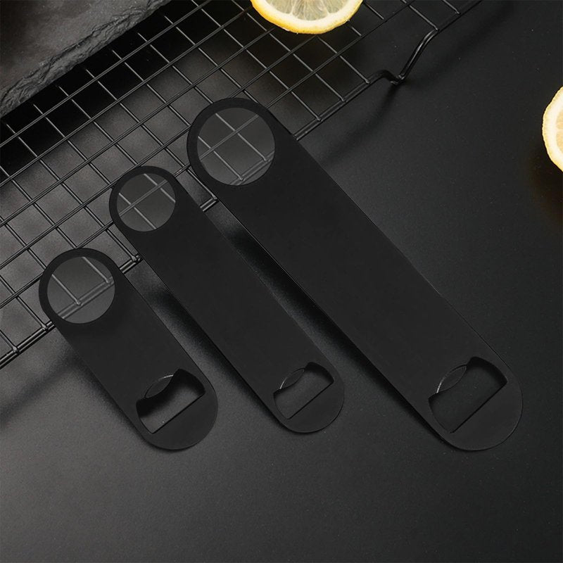 Yugada 100 Pack Flat Beer Bottle Opener 5 inch Stainless Steel Flat Bottle Opener Black Beer Bottle Openers for Bartender Kitchen Bar Restaurant (5 Inch)