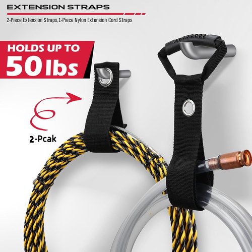 "SEDY 64" Heavy Duty Garage Tool Organizer - Wall-Mounted Rack with Adjustable Hooks, Anti-Rust, 300lbs Capacity | Easy Installation (10 Hooks, 4 Rails, 3 Straps)