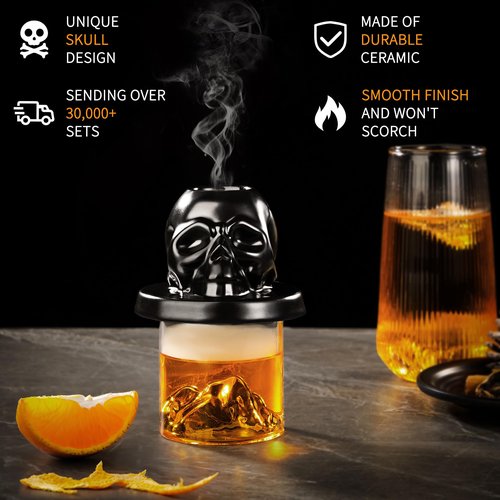 Whiskey Smoker Kit with Torch - 21 Sets - 6 Flavors Wood Chips - Bourbon, Cocktail Smoker Infuser Kit, Old Fashioned Drink Smoker Kit, Birthday Bourbon Whiskey Gifts for Men, Dad, Husband (No Butane)