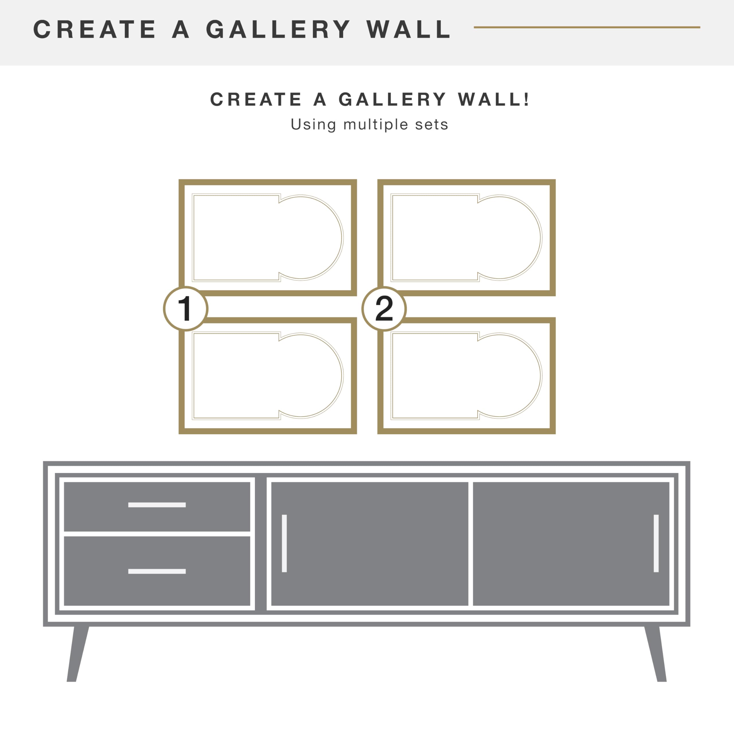 MCS Double Matte Record Album Frame, 16.5x25 Record Frame, Black Frame for LP Vinyl Record & Jacket Display (2-Pack)