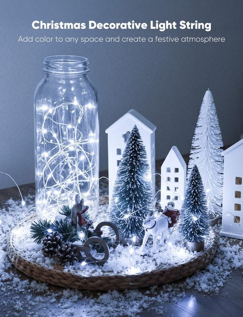 Minetom 12 Pack Battery Operated Fairy String Lights - 8 Modes, 7ft Waterproof Silver Wire, Perfect for DIY Decor & Events