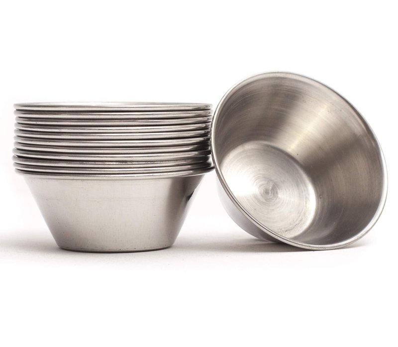 EHOMEA2Z Ramekins Stainless Steel Condiment Sauce Cups, Metal Ramekins, Commercial Grade, Multifunctional, Ideal for All Hot and Cold Sauces, Individual Portion Cups (24, 1.5 oz)