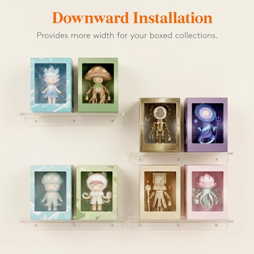 Lifewit Floating Shelves - Acrylic Wall Organizer for Makeup & Decor | 14" Clear Display Rack, 4 Pack