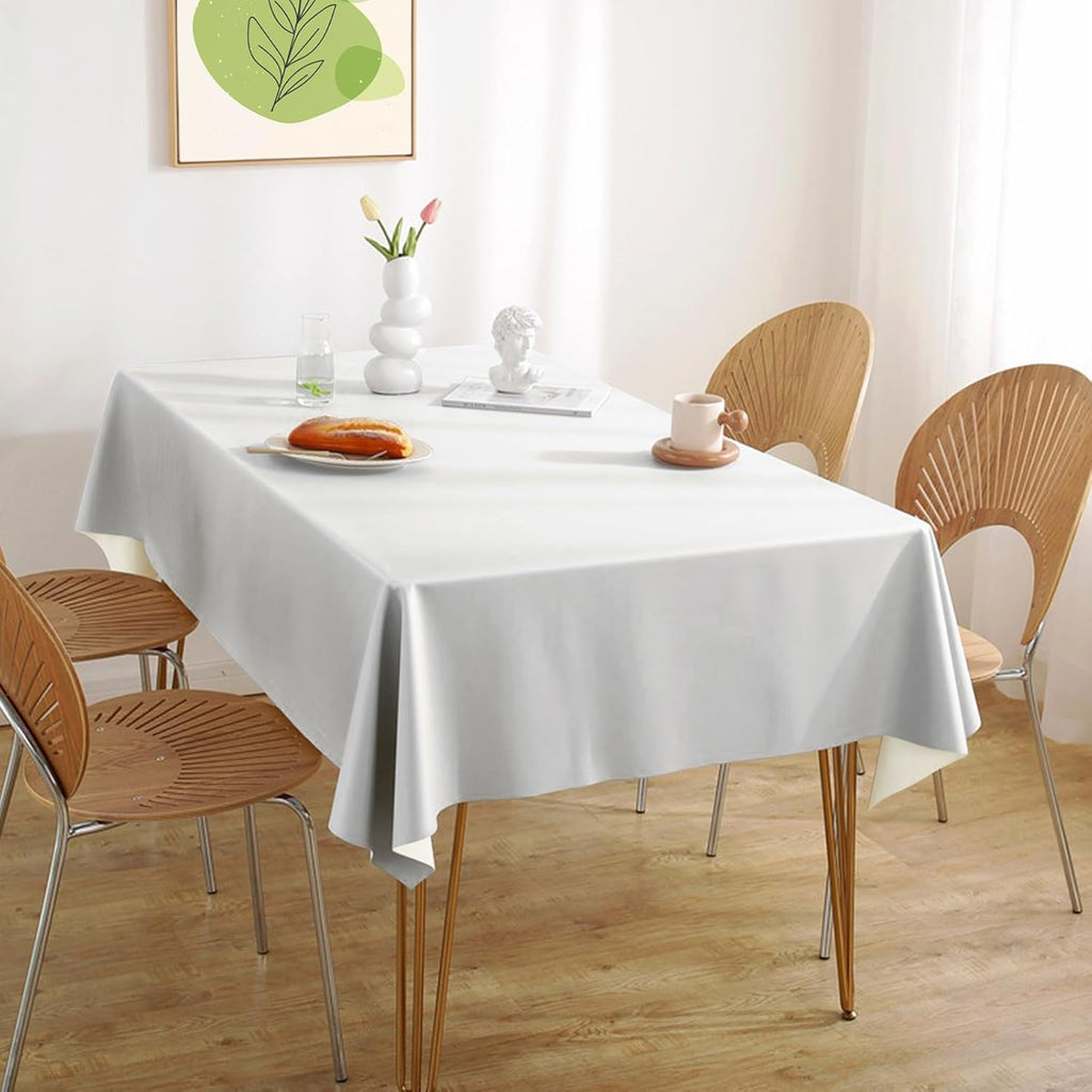 White Disposable Tablecloths by [Brand Name] - 10 Pack, 54x108 Inches, Waterproof & Sturdy for Parties