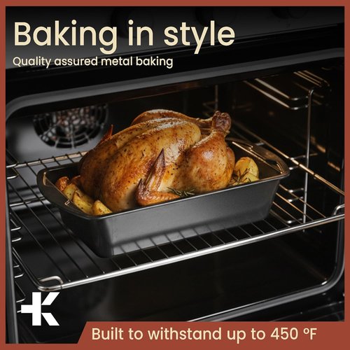 BAKKENMASTER Swiss Loaf Pan Set - 4-Piece Deluxe Nonstick Carbon Steel Bakeware for Perfect Bread & Cakes | Dishwasher Safe