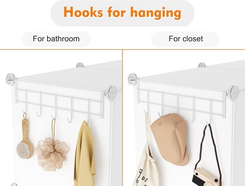 HOMIDEC Closet Organizer - 12-Cube Storage Solution for Clothes | Portable White Shelves