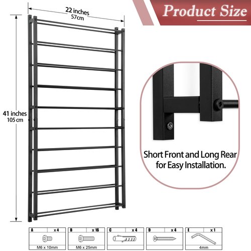 AQAREA Wine Rack Wall Mounted: 20 Bottles Display Hanging - Large Capacity Wine Storage for Wine Lovers, Bar Operators as Wine Cellar/Bar/Restaurant/Hotel Lobby Display.