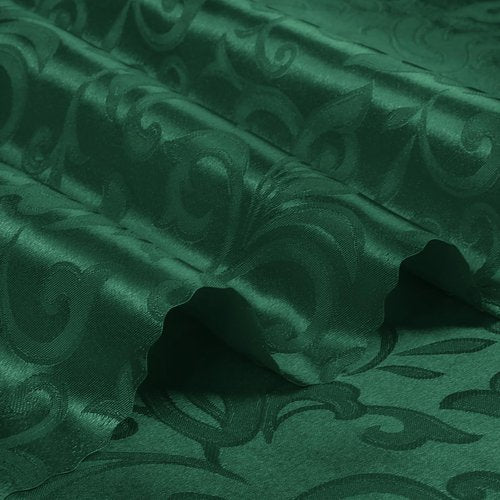 Aormenzy 50 Pack Hunter Green Satin Napkins 17 x 17 Inches Cloth Napkins Jacquard Satin Napkins Scalloped Silky Napkins Square Brocade Napkins for Wedding,Banquet,Party Decoration, JX202401310010