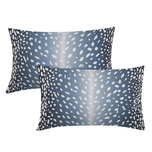 Antelope Lumbar Pillow Covers 12X20 Inch Navy Blue Faux Fawn Deer Animal Print Decorative Pillow Cases Modern Neutral Cotton Linen Throw Pillows Set of 2 Home Decor for Sofa Porch Couch Outdoor