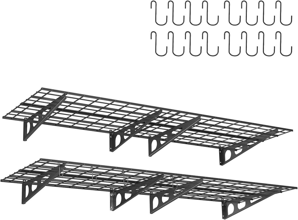 Skiennix Garage Wall Shelving - Durable 3x2 Storage Solution | 4-Pack for Organized Spaces