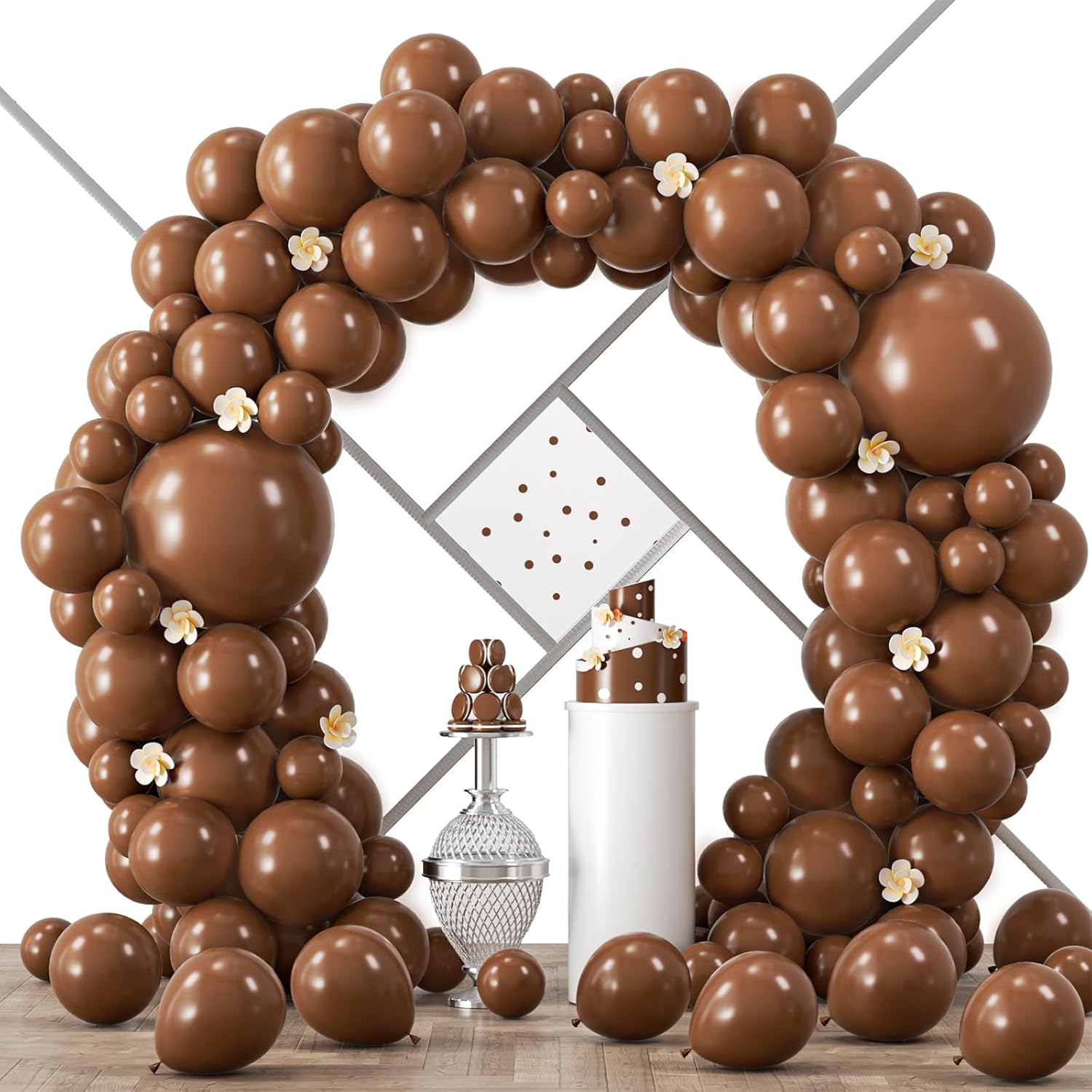 Voircoloria Brown Balloon Garland Arch Kit - 90 Pack of Various Sizes for Graduation, Weddings & Parties