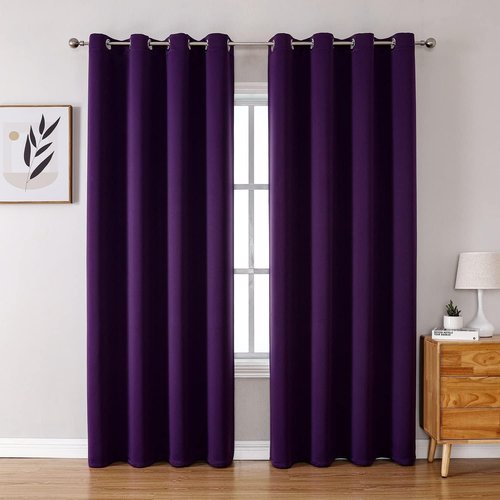 ChrisDowa Blackout Curtains - Thermal Insulated Grommet Panels for Living Room | Royal Purple, 52 x 108 Inch