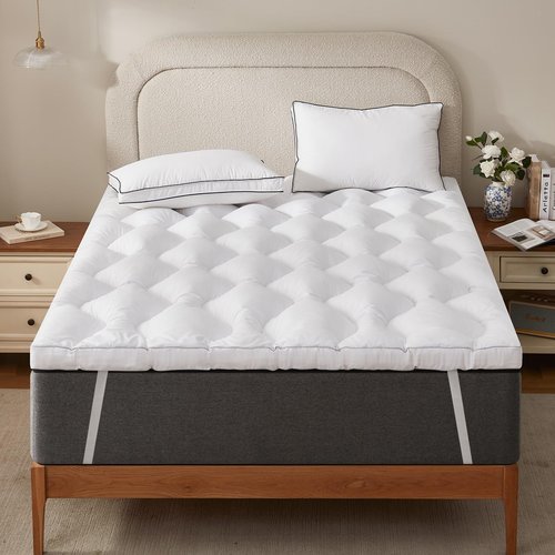 Decroom 3 Inch Memory Foam Mattress Topper Twin Size for Back Pain Relief, Thicked Down Alternative-Lined Mattress Pad，Filled with Breathable & Soft Memory Foam Pillow Top, 75x39x3 Inch