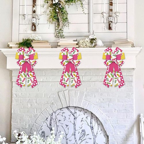 ALIBBON Large Flip Flop Bows - Vibrant Summer Wreath Bows in Red & Yellow | Perfect for Indoor & Outdoor Decor
