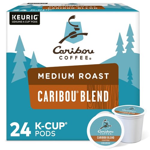 Caribou Coffee K-Cup Pods - Caribou Blend Medium Roast Coffee | 24 Single-Serve Pods
