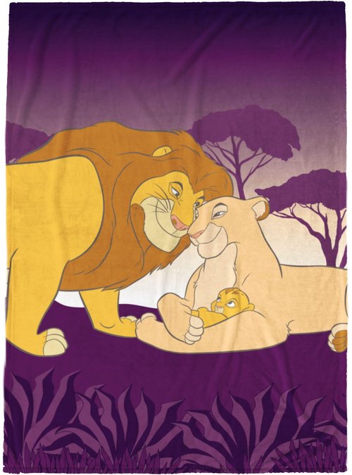 Jay Franco Kids Plush Throw Blanket – Soft & Comfy 50x70 Inches Throw for Couch or Bed – Cozy Home Décor for Living Room & Bedroom, Purple - Lion King