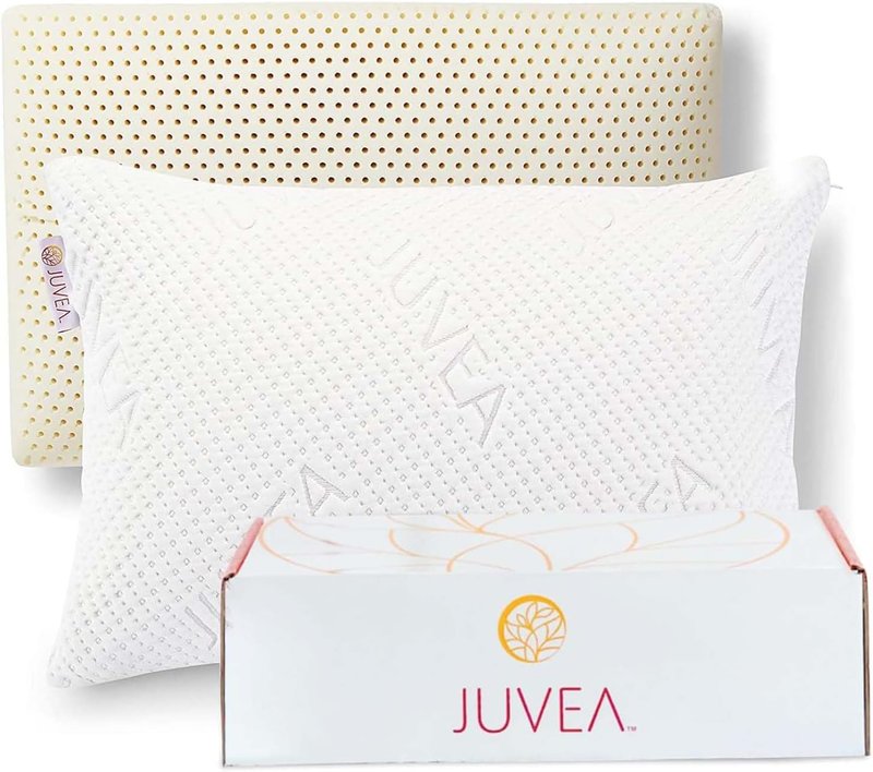 JUVEA® Essential Low-Profile — Natural Talalay Latex Pillows with Cotton Cover - Breathable & Pressure Relieving Low Loft Pillow for A Good Night Sleep – Queen