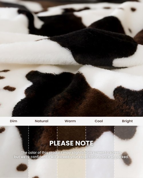blunique Cow Print Blanket Ultra Soft Flannel Throw Blanket for Couch Bed, Cute Cozy Lightweight All-Season Fleece Blanket, Gift for Women & Girls, 50×60 Inches Black & White