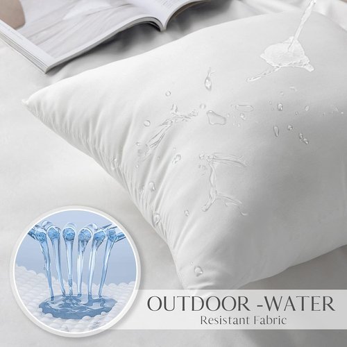 Ashler Outdoor Pillow Inserts - Waterproof & Hypoallergenic | Set of 4, 18 x 18 Decorative Pillows